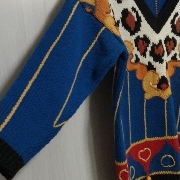 Rebecca Stone sweater sz S color blue red yellow in good condition - Picture 3 of 9